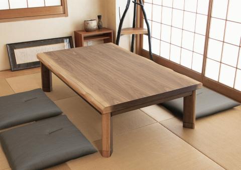 高級こたつテーブル 【薩摩120】120cm幅　こたつ布団なしで部屋に置いた場合　
