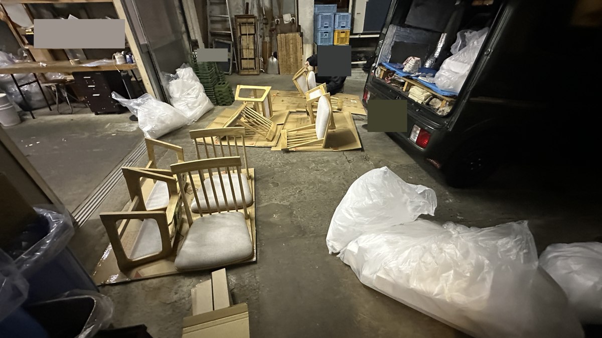 納品時の組み立て作業